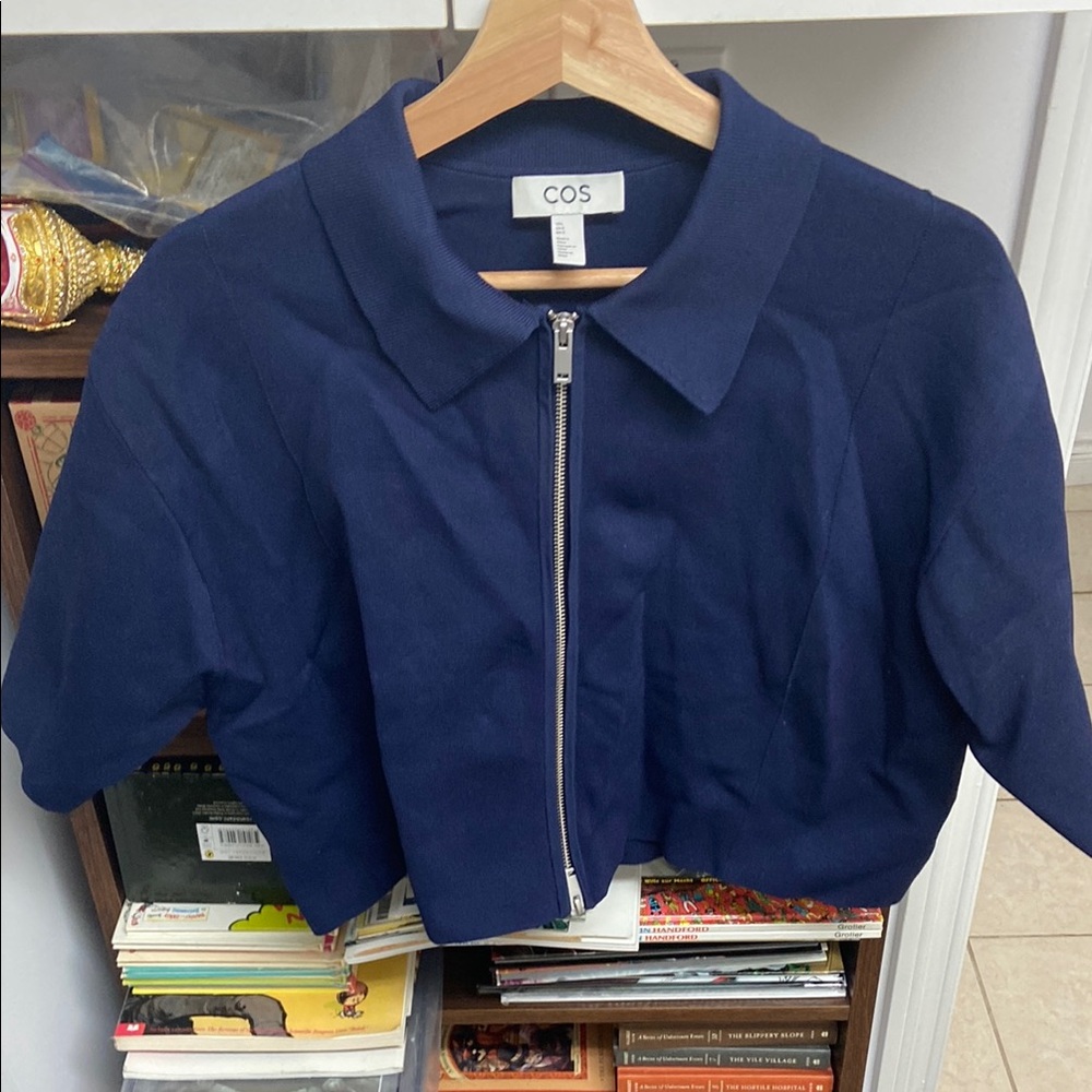 COS Deep Blue Short-Sleeve Jacket